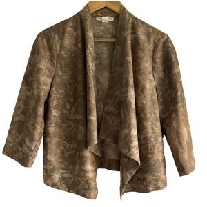Coldwater Creek Size 8P Open Front Camouflage 3/4 Sleeve Contemporary‎ Jacket